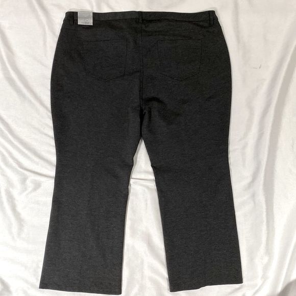 CATHERINES Heather Gray Bootcut Knit Stretch Pants Size 30WP - Picture 4 of 14